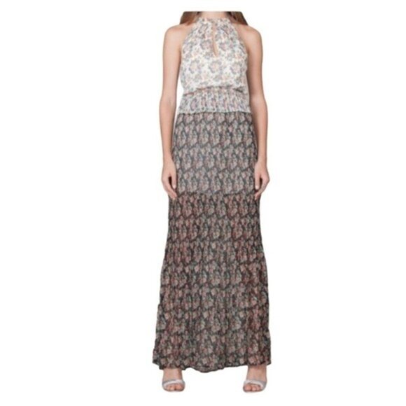Anthropologie Foxiedox Antonia Pleated Maxi Floral Dress Size NWT XS MSRP $180 - Picture 2 of 14